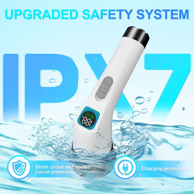 Electric Spin Scrubber For Cleaning - Bathroom Floor Shower Scrubber With Long Handle Cordless Handheld Power Spin Brush, IPX7 7in1 400RPM LED-Screen Fast Charging Ship By WFS Multichannel