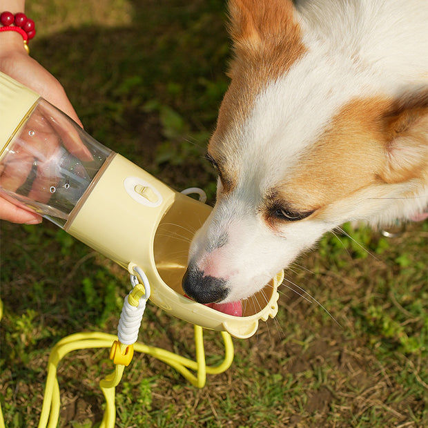 2 In 1 Portable Dog Water Bottle For Small Big Dogs Cat Outdoor Leak-proof Puppy Drinking Bowl With Food Container Pets Feeder Pet Products