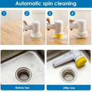 Electric Spin Cleaning Brush,USB Rechargeable Handheld Kitch Cleaner Coldless Rotary Brush, Power Brush Bathroom Rechargeable Brush, Automatic Rotary Power Cleaning Brush For Cleaning